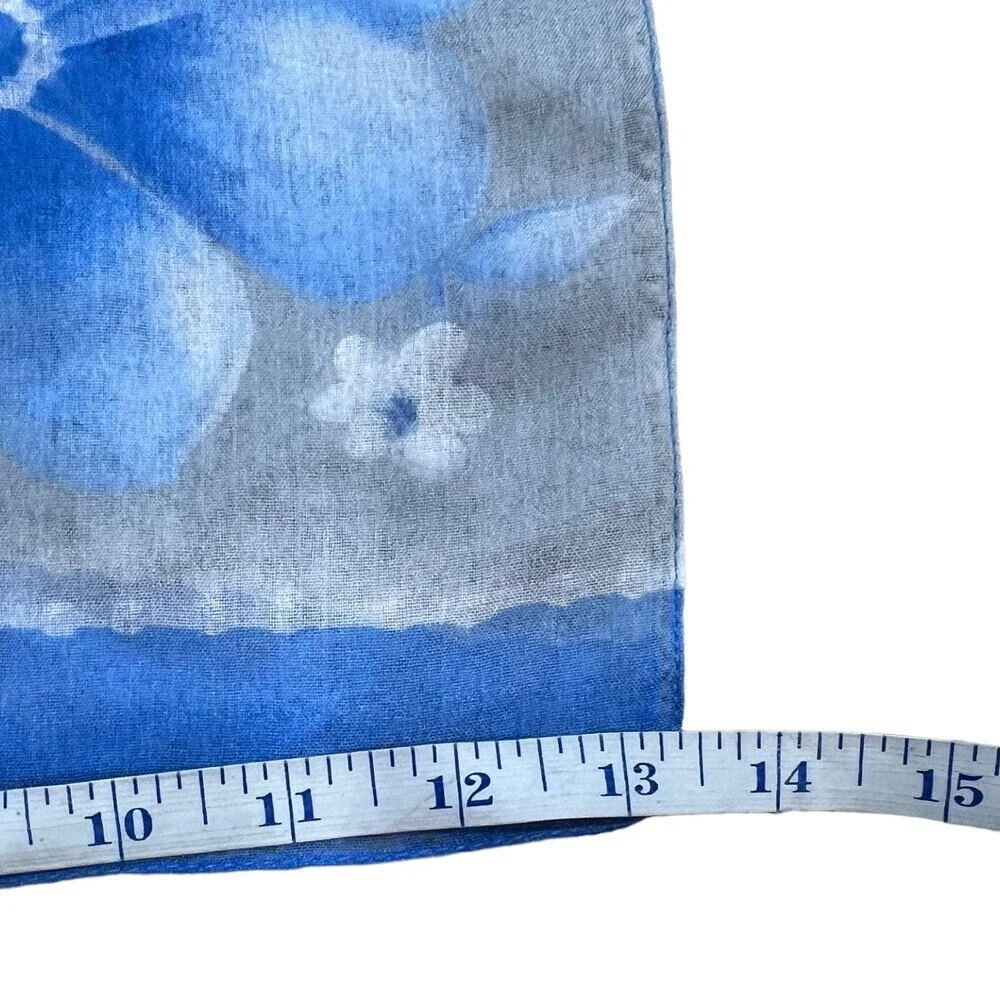 Elaine Gold Blue Floral Large Shawl